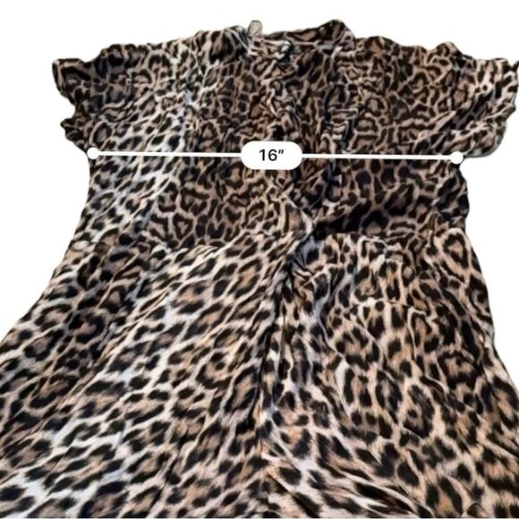 Zara Leopard Print Short Sleeve Cropped Jumpsuit Sz M Bloggers Favorite - Picture 11 of 13